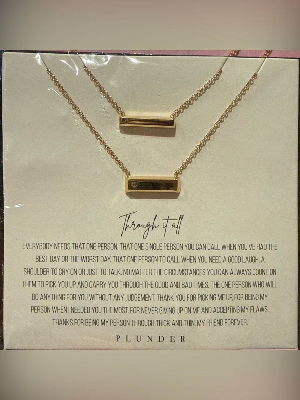 Plunder Gold Layered Bar Necklace Set